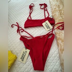 Daily Drills Red Bikini Set
